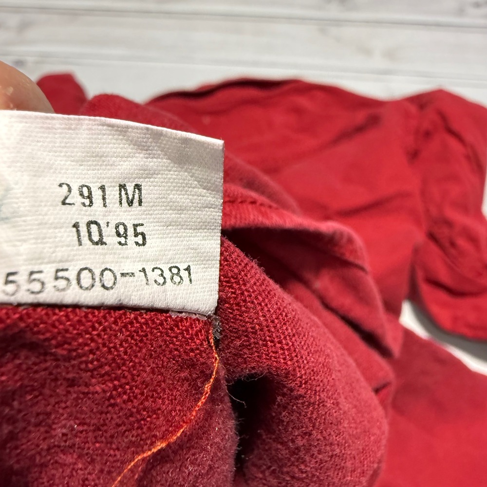 Levi's Button Down Shirt Mens XL Red Vintage 90s Cotton Workwear 55500-1381 - Picture 5 of 6